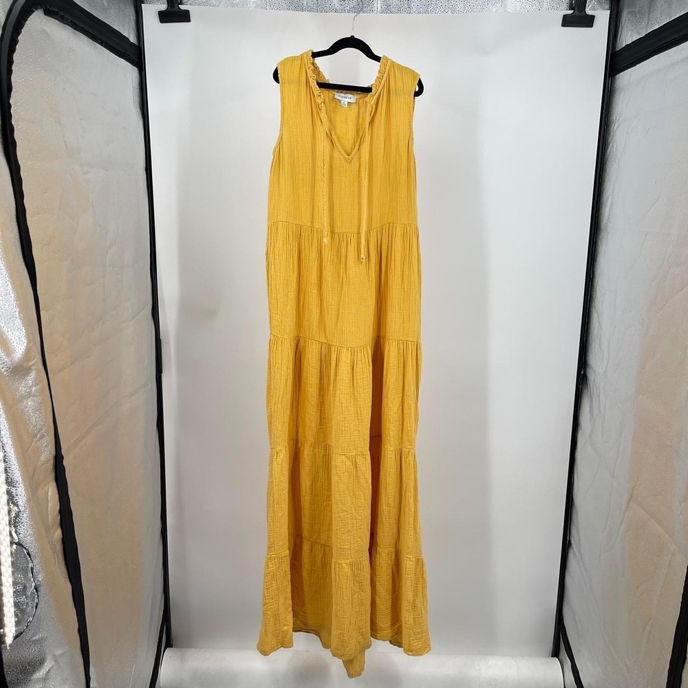Evereve Women's Boho Tiered Maxi Dress Cotton Gauzy Cottagecore Lagenlook XS